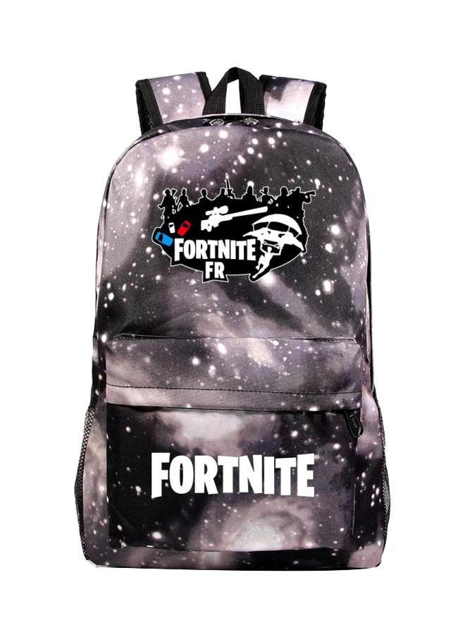 حقيبة ظهر للابتوب بتصميم لعبة الفيديو Fortnite رمادي / أبيض