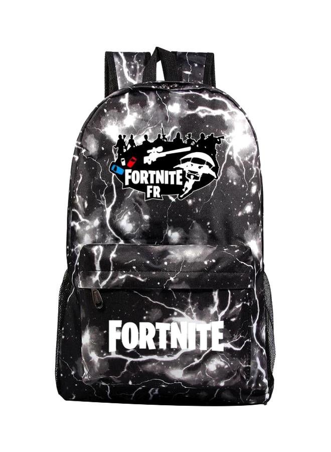 حقيبة ظهر للابتوب بتصميم لعبة الفيديو Fortnite أسود/أبيض