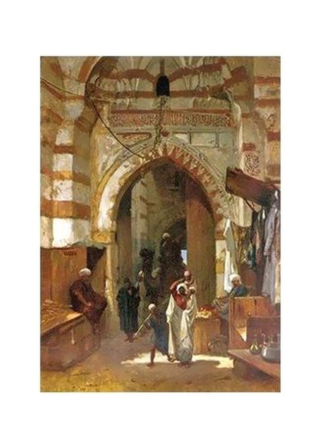 بوستر حائط للتزيين بيج/ أبيض/ أحمر 34×24سم