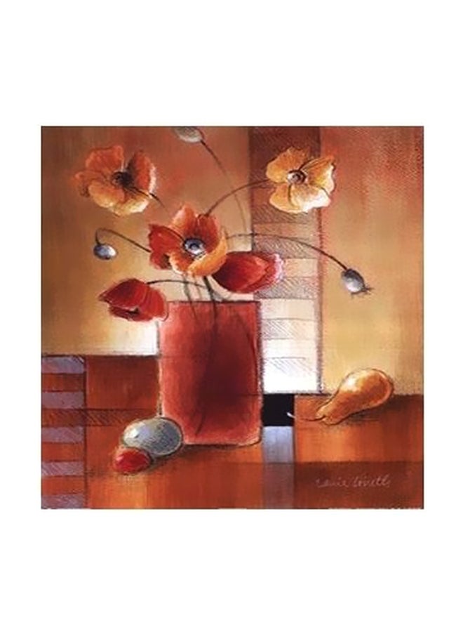 بوستر جداري مطبوع للتزيين أحمر/أصفر 50x50سم