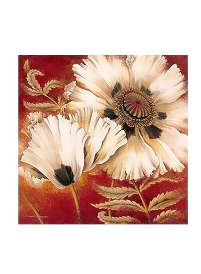 Decorative Wall Poster White/Yellow/Red 50x50cm
