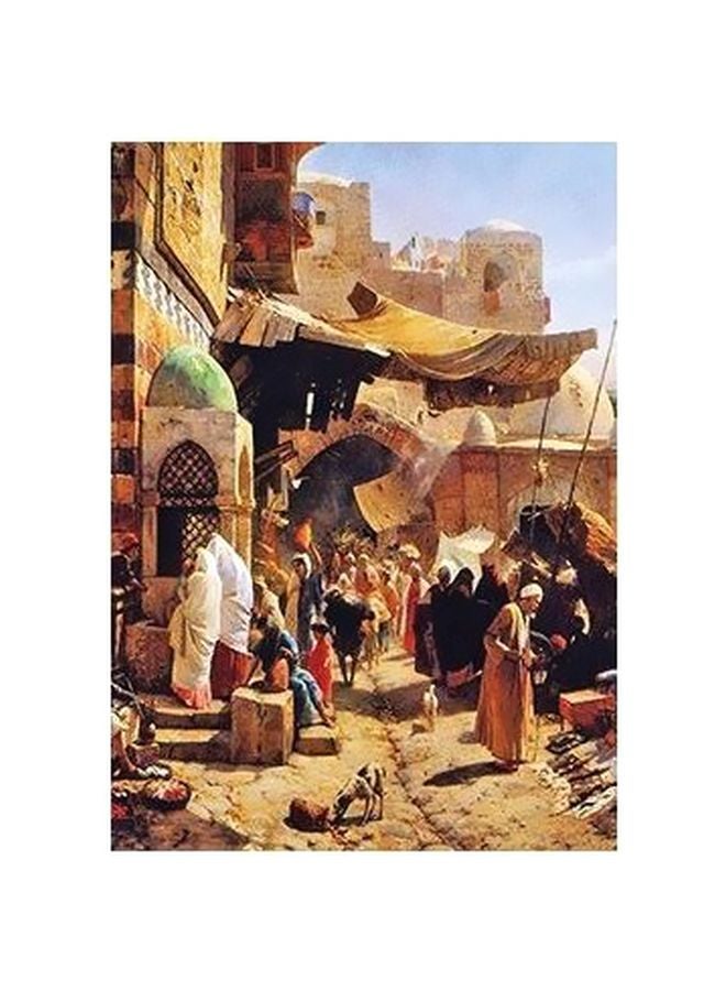 ماركة غير محددة لوحة فنية لديكور الحائط بني / أسود / أبيض 24×18سم 