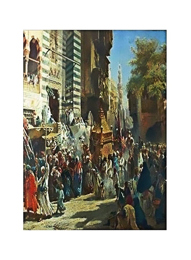 لوحة فنية لديكور الحائط أخضر / أزرق / أبيض 24×18سم