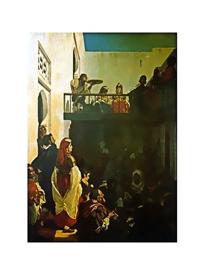 لوحة فنية لديكور الحائط أخضر/ أحمر/ أصفر 24×18سم