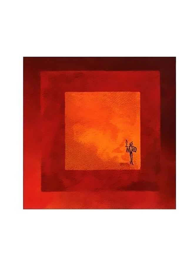 بوستر حائط للتزيين أحمر/ أسود/ برتقالي 15x15سم