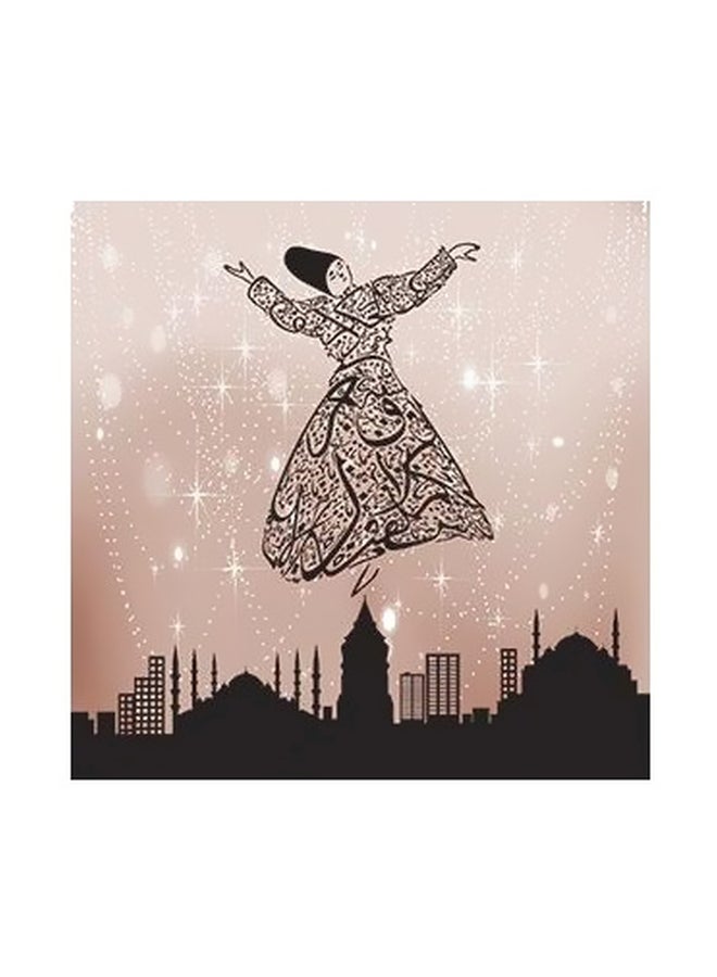 Decorative Wall Poster Black/White/Pink 15x15cm
