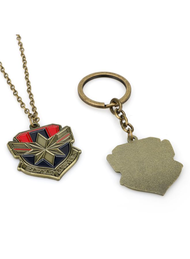 Generic Marvel's The Avengers Captain Marvel Necklace Key Chain  - Image 3
