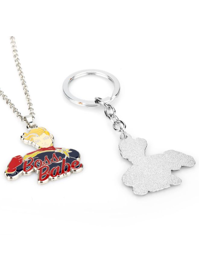 Generic Marvel's The Avengers Captain Marvel Necklace Key Chain  - Image 2