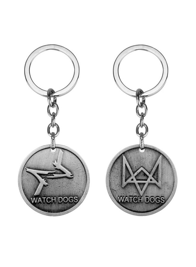 Generic 2-Piece Watch Dogs Sign Keychain