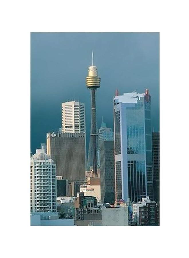 فوتو بلوك بوستر حائط للتزيين أزرق/أبيض/رمادي 45x31سم