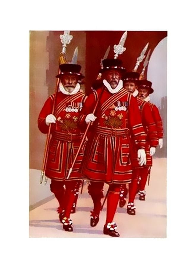 بوستر حائط للتزيين أحمر / بيج 60x40سم