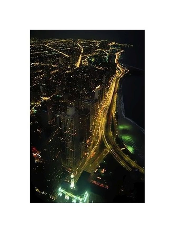 PHOTOBLOCK Decorative Wall Poster Gold/Black/Green 60x40cm