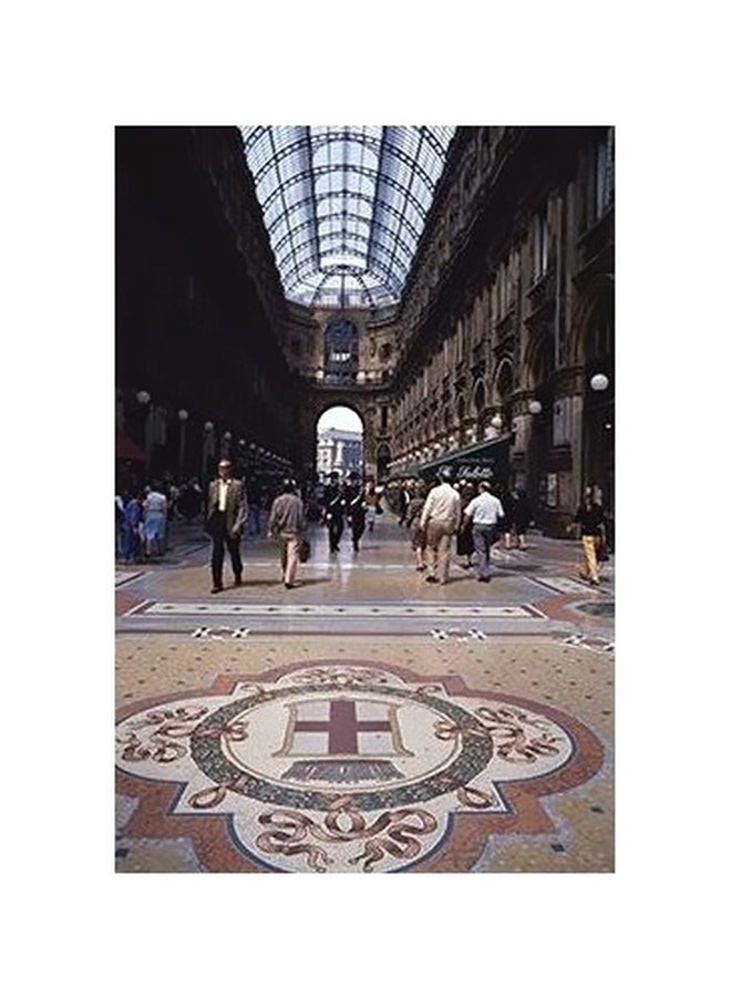 Decorative Printed Wall Poster White/Brown 45x31cm