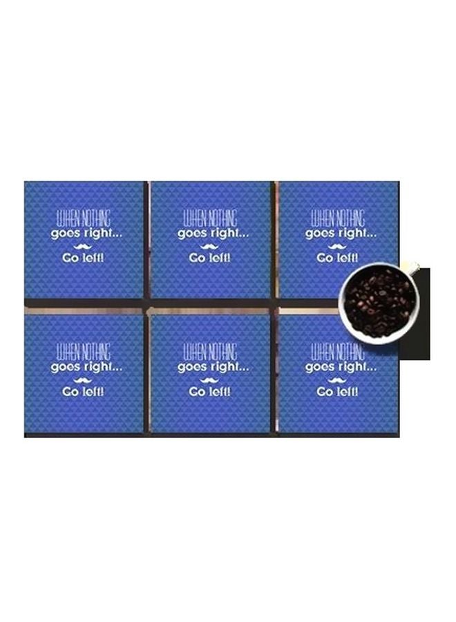 PHOTOBLOCK 6-Piece Coasters Set Blue/White/Cream 7x7cm
