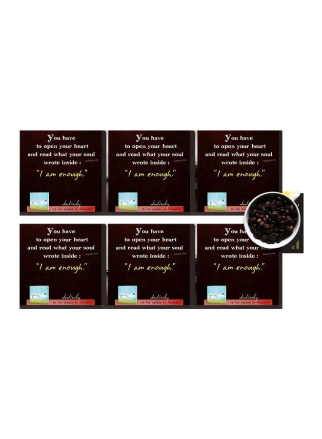 طقم من 6 حاملات أكواب للزينة بني/أبيض/بيج 7x7سم