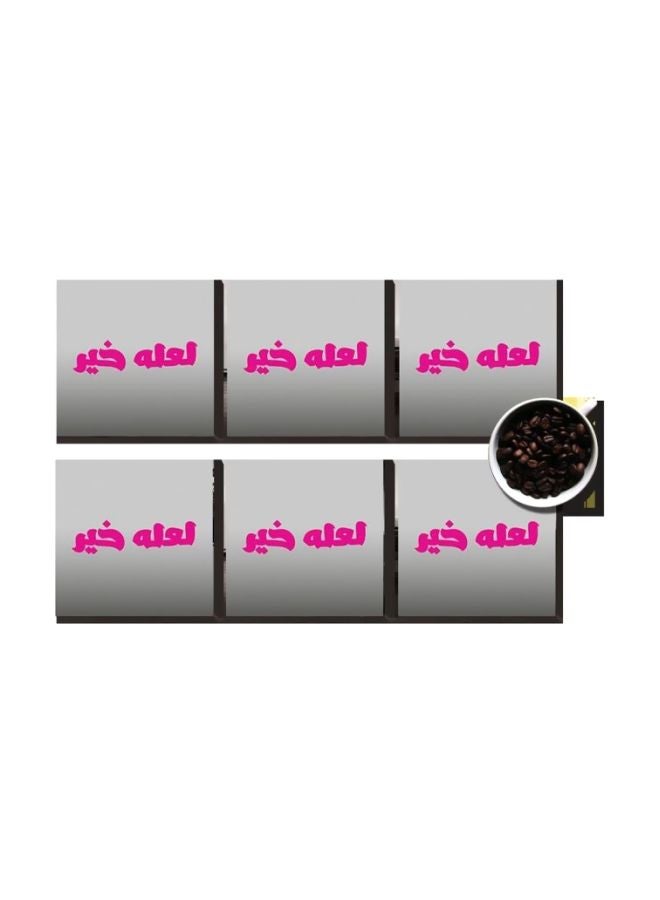 6-Piece Coasters Set Grey/Pink 7x7cm