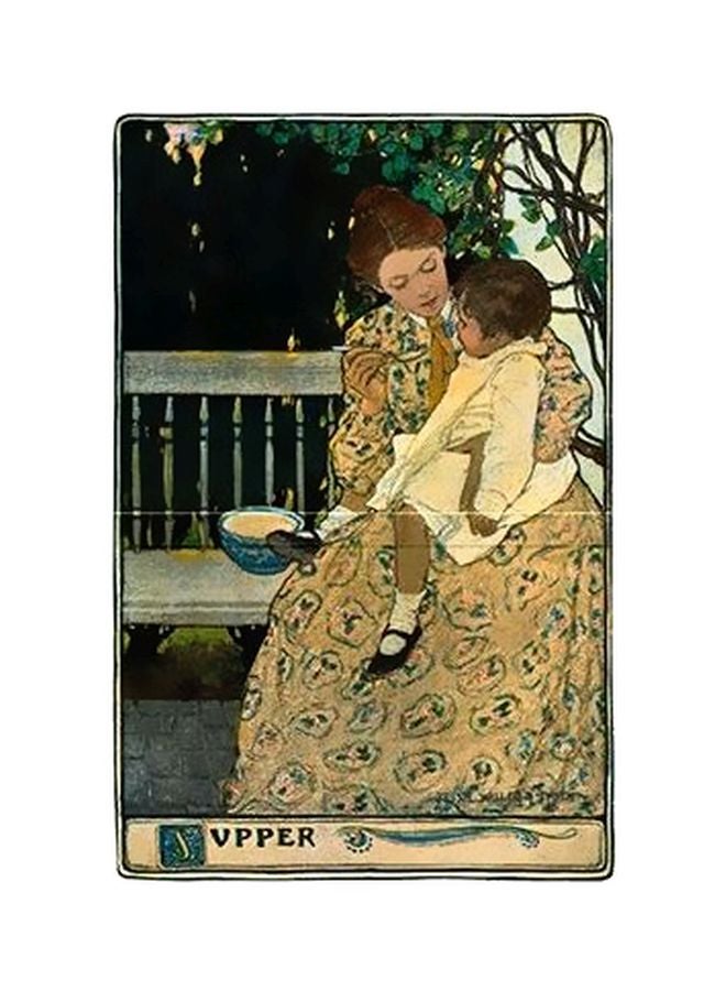 Decorative Wall Poster Yellow/White/Black