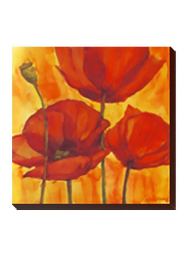 Decorative Wall Painting With Frame Orange/Red/Yellow 15x15cm