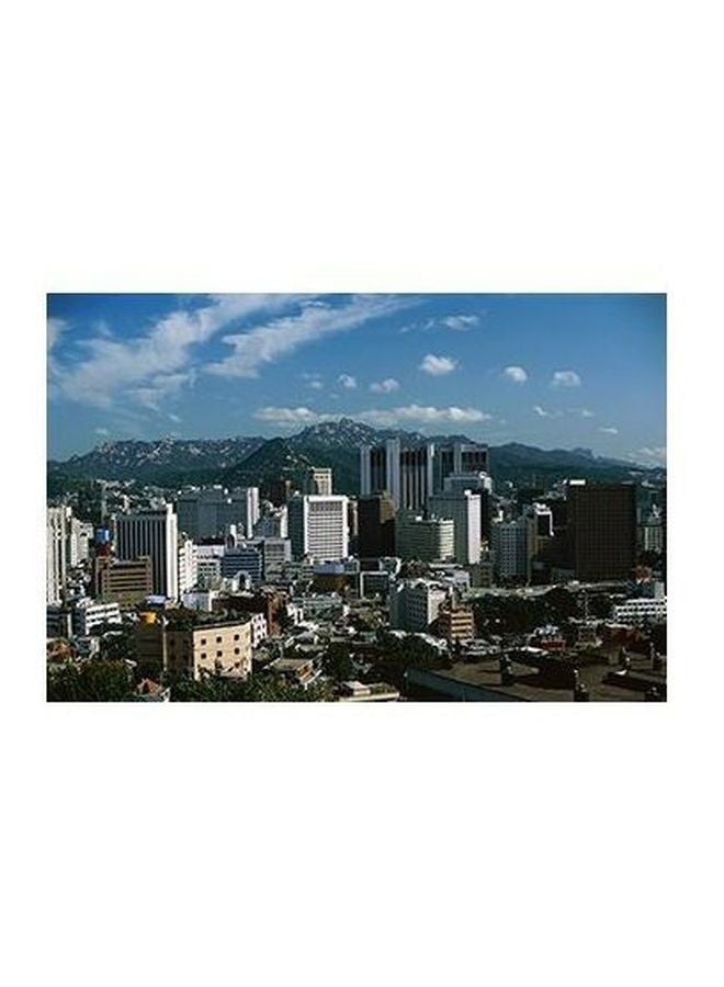 بوستر حائط للتزيين أزرق/ أبيض/أحمر 24x18سم