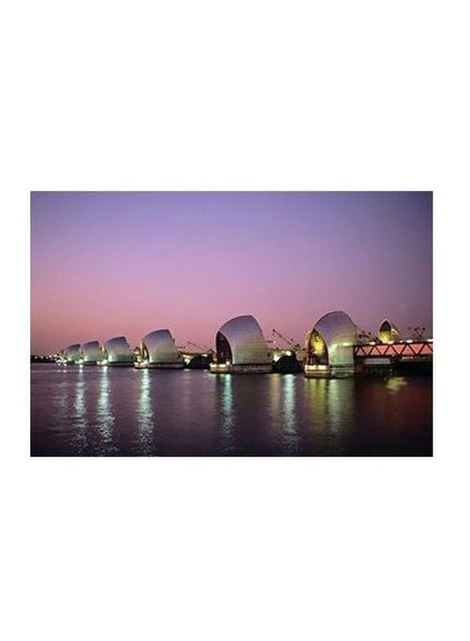 PHOTOBLOCK Decorative Wall Poster Purple/White/Red 24x18cm