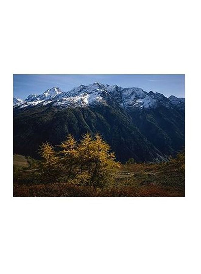 Decorative Wall Poster Blue/Green/Yellow 24x18cm