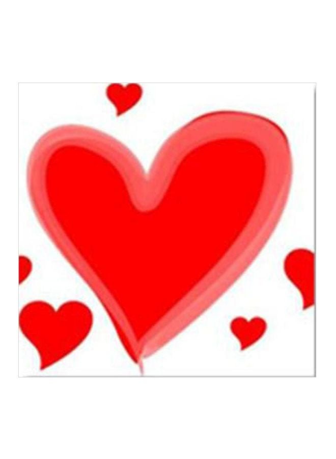 فوتو بلوك لوحة جدارية لتزيين الحائط مع إطار أبيض/أحمر 24x24سم