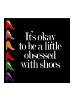 Decorative Wall Poster With Frame Black/White/Red 34X34cm