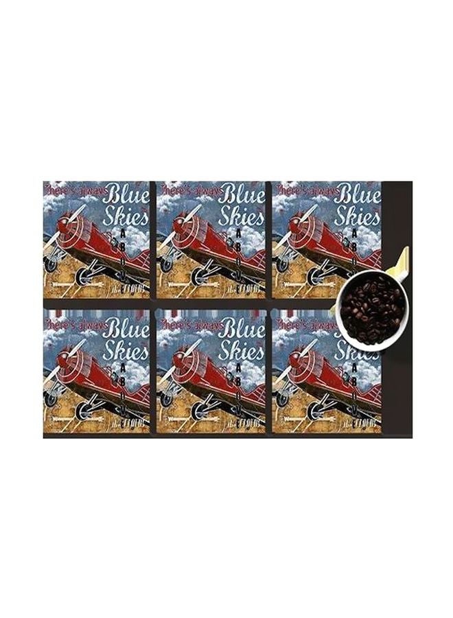 6-Piece Coaster Set Red/Yellow/Blue 7x7centigram