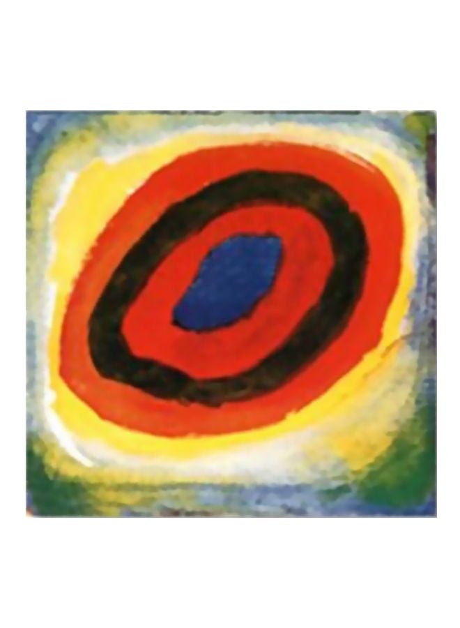 حامل أكواب بطبعة عصرية للزينة أسود/أحمر/أصفر 15x15سم