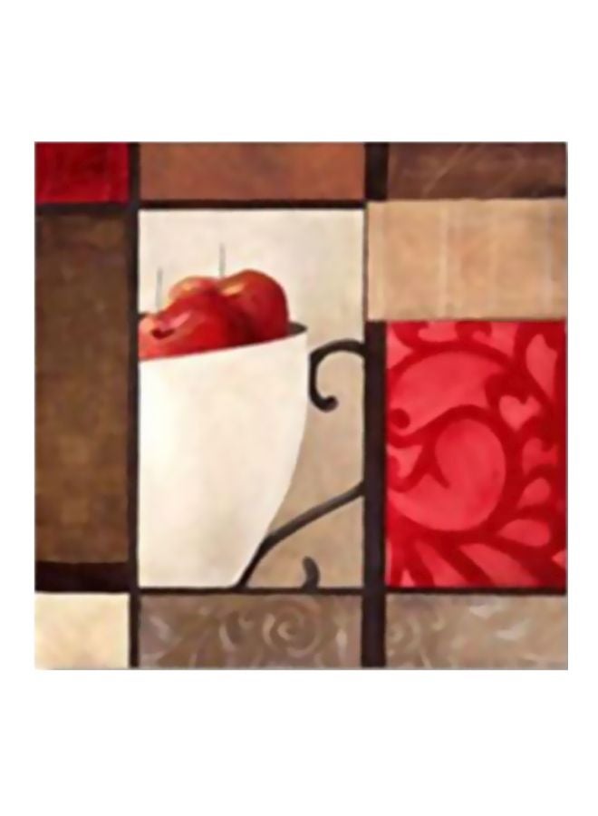 فوتو بلوك لوحة جدارية لتزيين الحائط مع إطار بني/أحمر/بيج 15x15سم