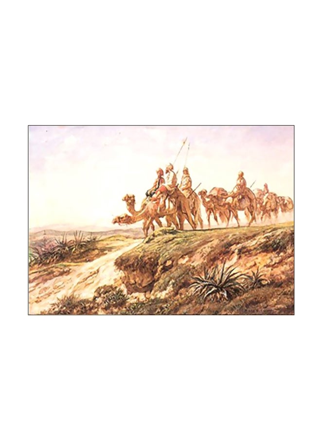 Decorative Wall Poster Brown/Gold/White 18x24cm