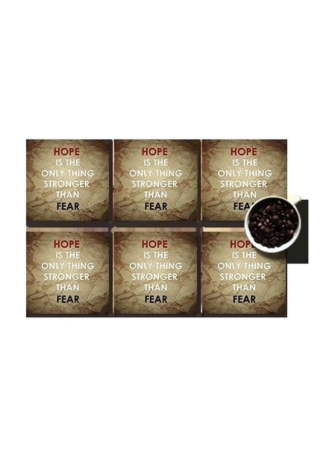 طقم قاعدة الأكواب 6 قطع بني/أبيض/أحمر 7x7سم