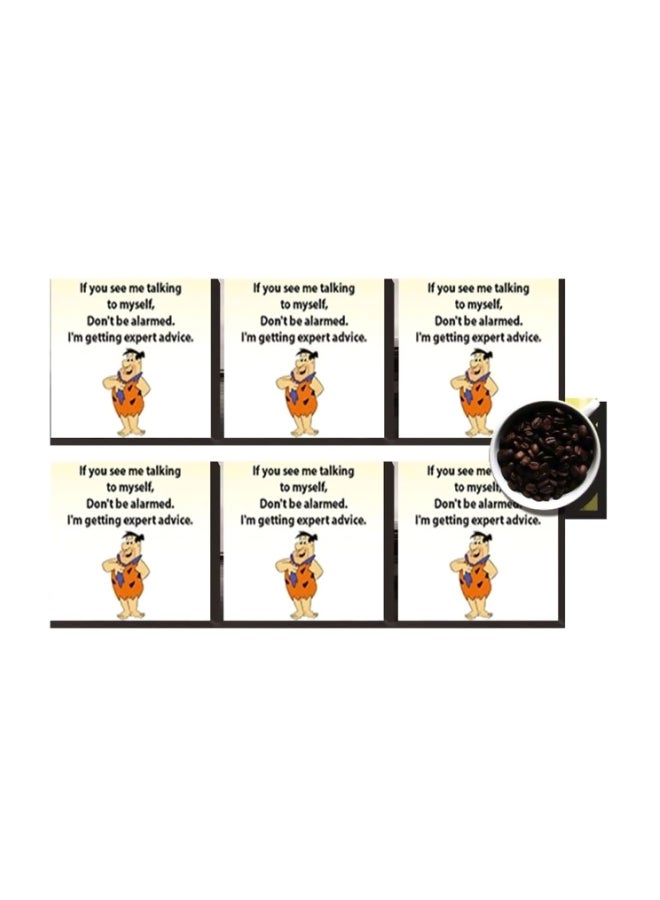 PHOTOBLOCK 6-Piece Coaster Set White/Black/Orange 7x7cm 