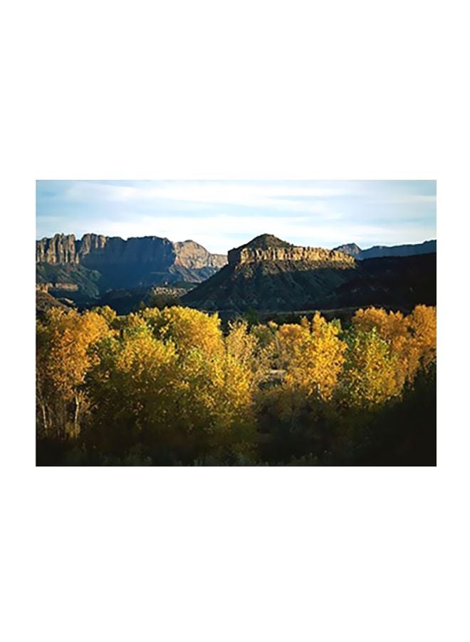 Decorative Wall Poster Yellow/Blue/Brown 40x60cm