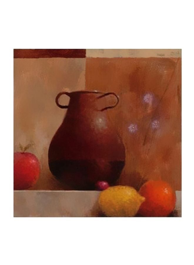 لوحة فنية لديكور الحائط بني / أحمر / أصفر 15×15سم