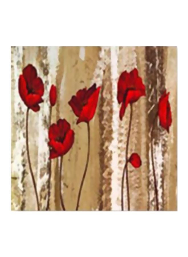 بوستر حائط للتزيين بني/أحمر 24x24سم