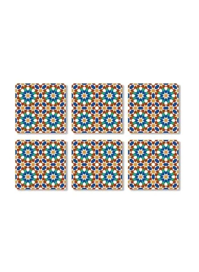 طقم قاعدة الأكواب 6 قطع متعدد الألوان 7x7سم