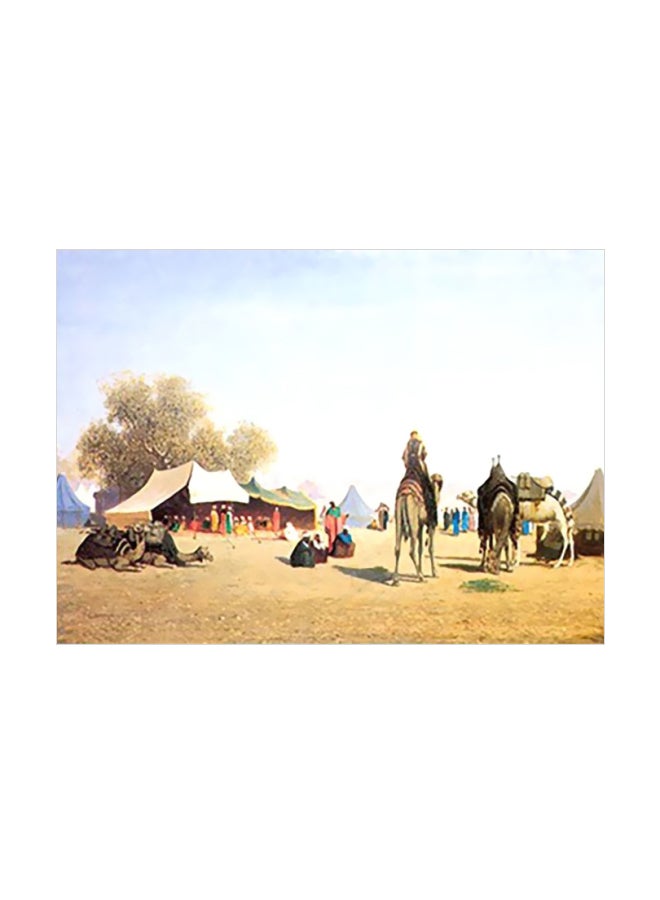 بوستر حائط للتزيين بيج/أزرق/أبيض 31x45سم