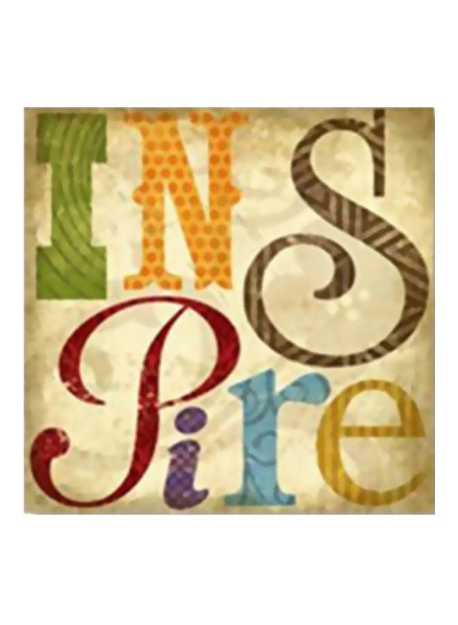 Decorative Wall Poster Red/Gold/Beige 15x15cm