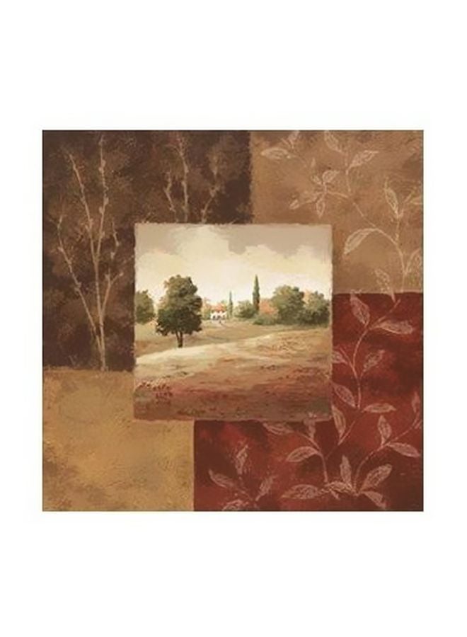 لوحة فنية لديكور الحائط بني / أحمر / أصفر 15x15سم