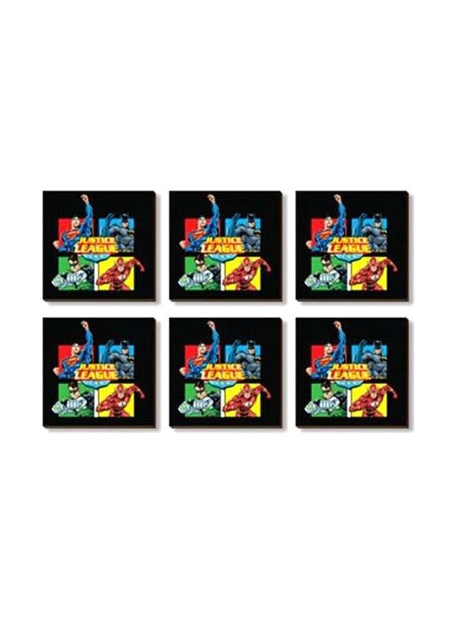 طقم قاعدة الأكواب 6 قطع متعدد الألوان 7x7سم