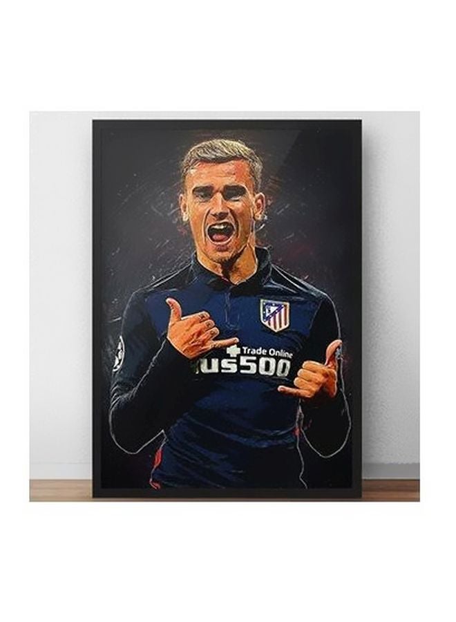 Decorative Wall Poster Blue/Beige/Black 15x15cm