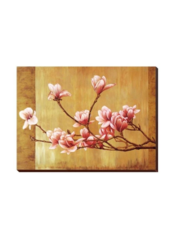 بوستر جداري للتزيين مع إطار بني/وردي 54 X 34سم