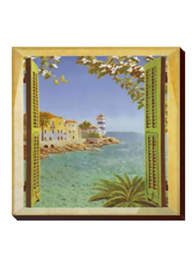Photo Block Decorative Wall Poster With Frame Blue/Green/Yellow 24x24cm 