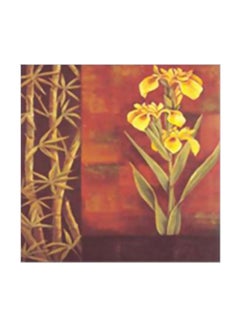 Decorative Wall Poster With Frame Brown/Yellow 24x24cm