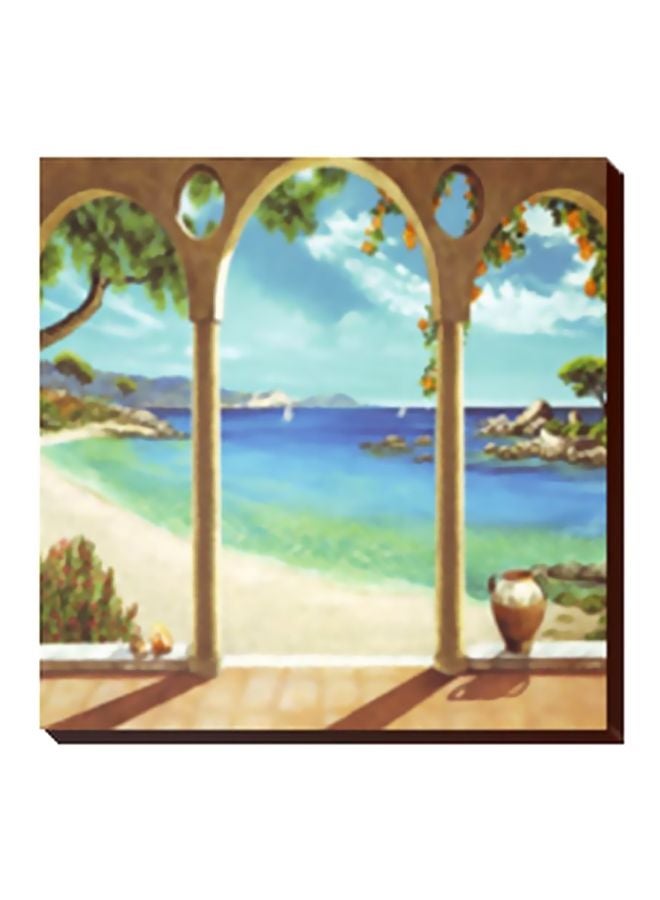 بوستر حائط للتزيين أزرق/أصفر/أخضر 24 X 24سم