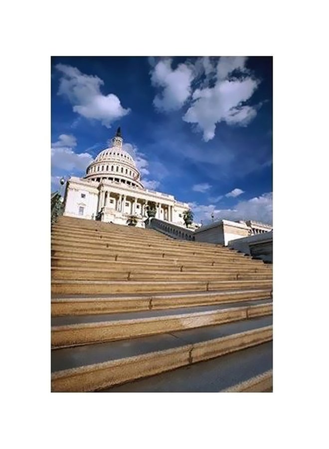 بوستر حائط للتزيين بني/ أبيض/ أزرق 60x40سم