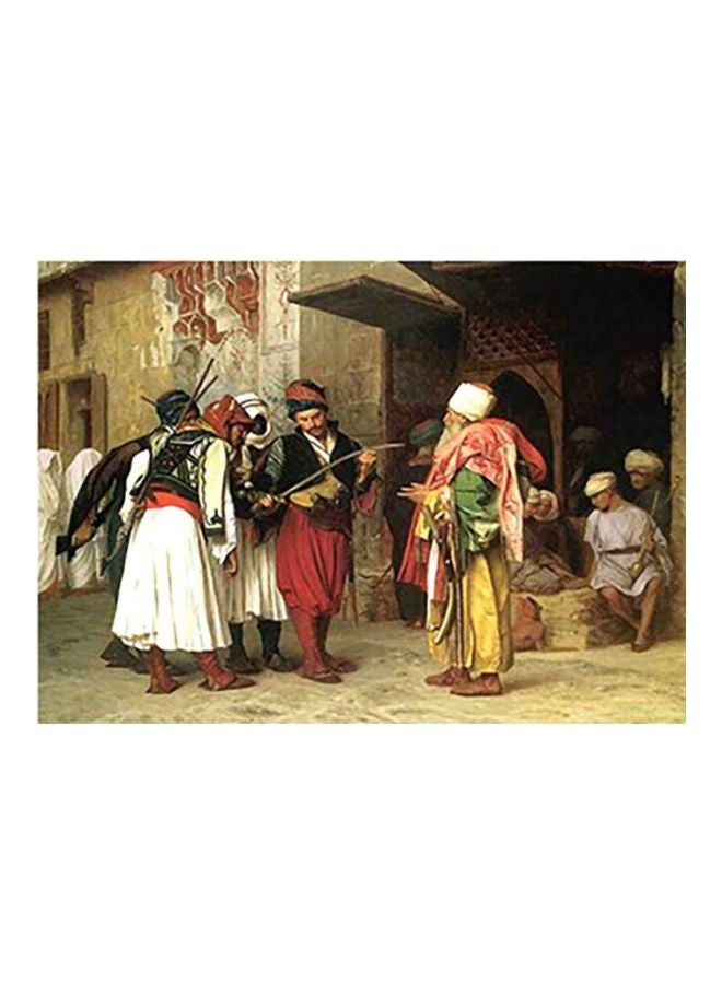 بوستر حائط للتزيين بني/أحمر/أبيض 24x34سم