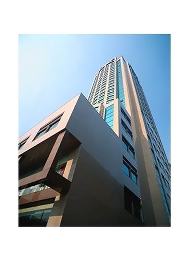 Decorative Wall Poster Blue/White/Grey 34x24cm