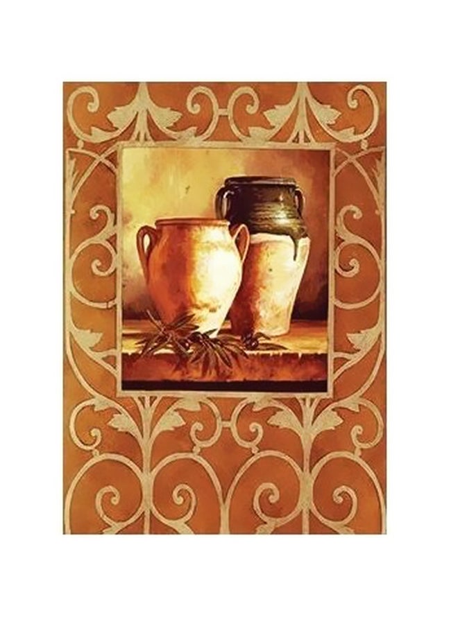 بوستر حائط للتزيين بني/ أصفر/ بيج 45x31سم